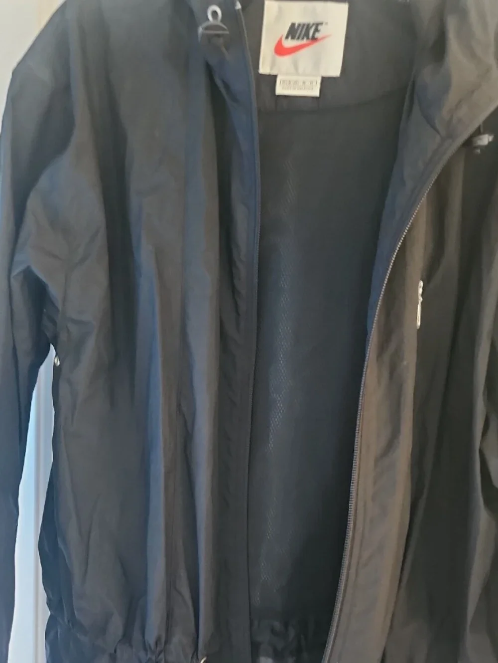 Nike Womens Black Hooded Utility Jacket with Sleeve Logo